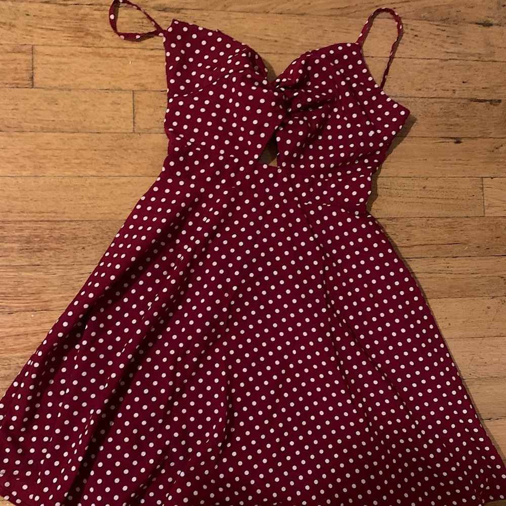Shein red polka dot dress